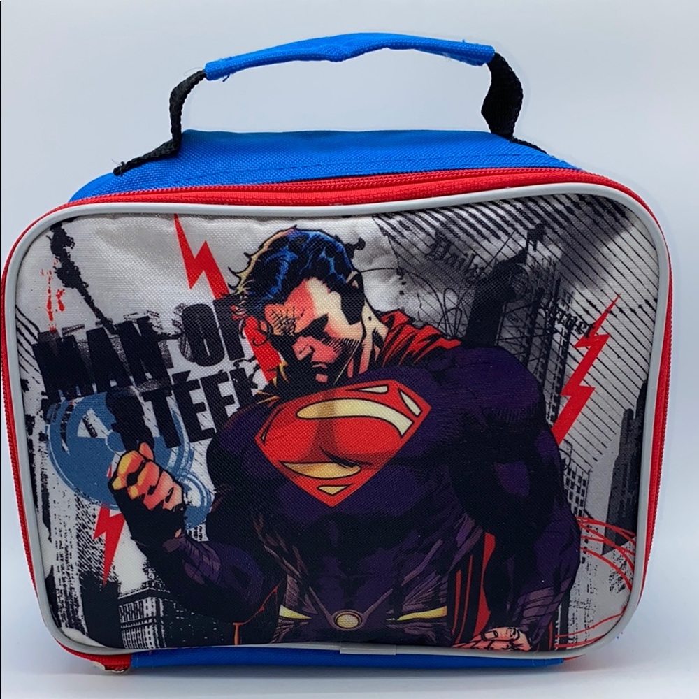 Superman Man of Steel Soft Sided Zippered Lunch Bag Kids